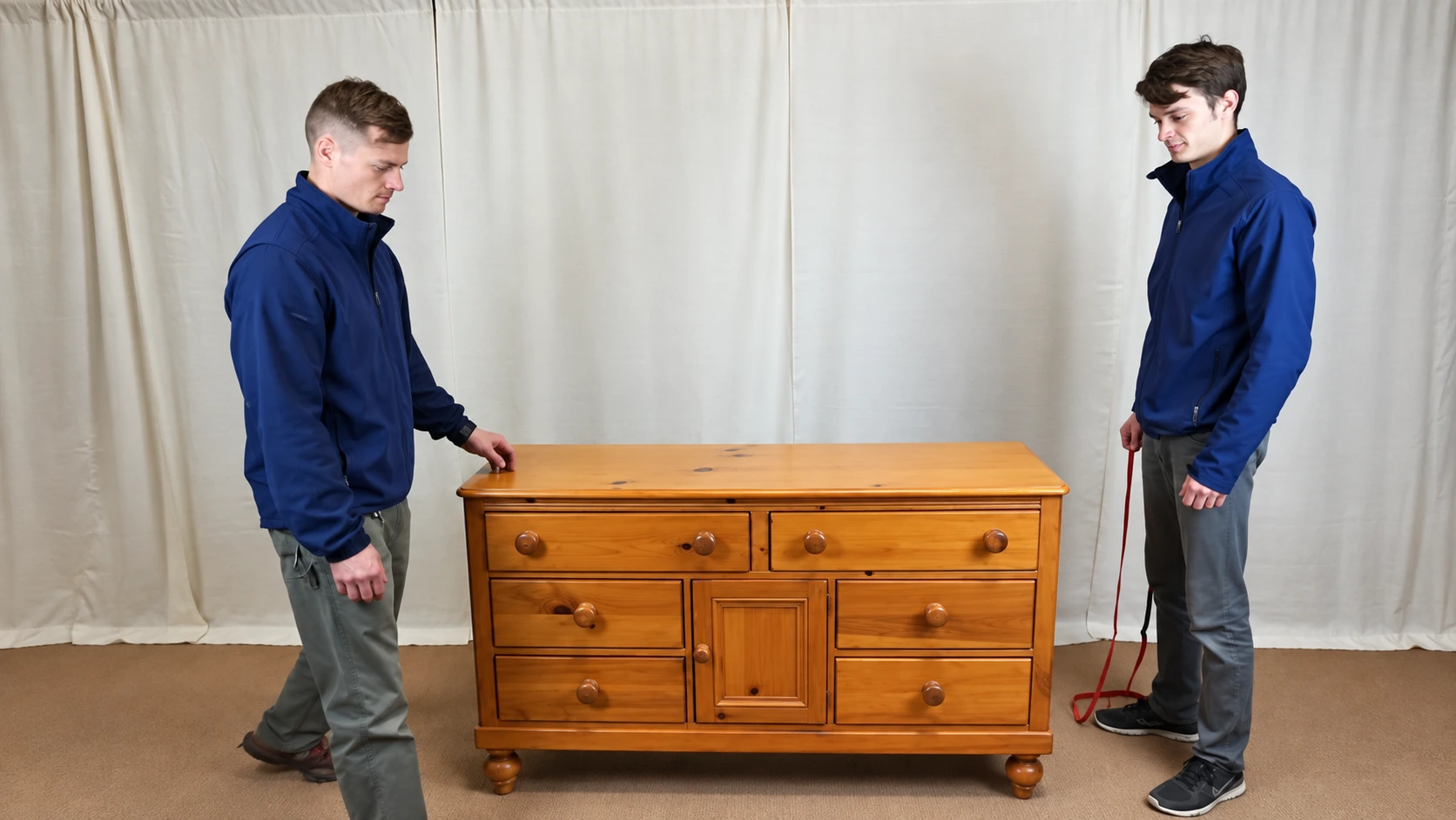 Protected furniture prepared for a Mansfield move